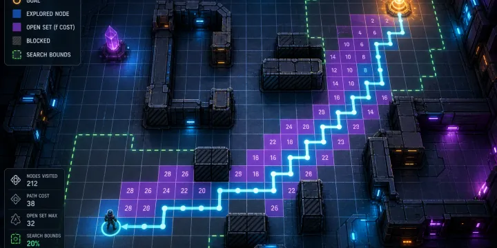 Grid 기반 A* 길찾기 알고리즘 성능 최적화 기법 썸네일