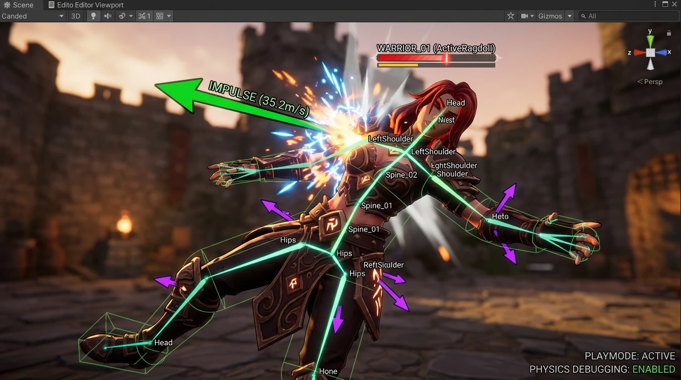 Dynamic Ragdoll 물리 연동과 크리티컬 피격 연출 구현 썸네일