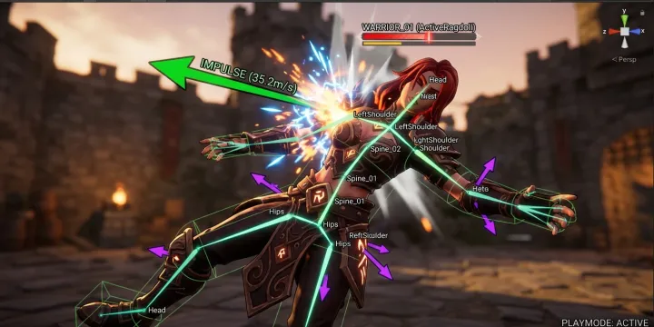 Dynamic Ragdoll 물리 연동과 크리티컬 피격 연출 구현 썸네일