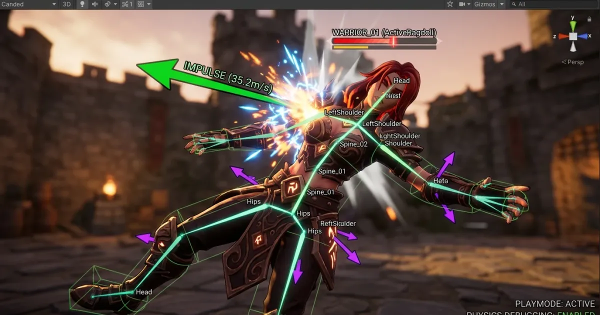 Dynamic Ragdoll 물리 연동과 크리티컬 피격 연출 구현