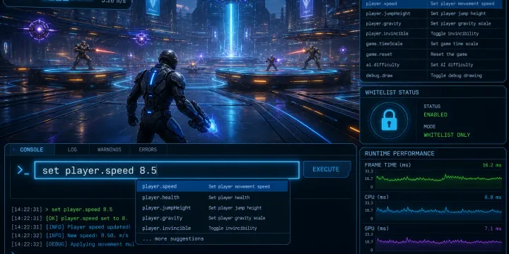 Unity 인게임 디버그 콘솔 구현: 런타임 변수 수정 명령어 설계 가이드 썸네일