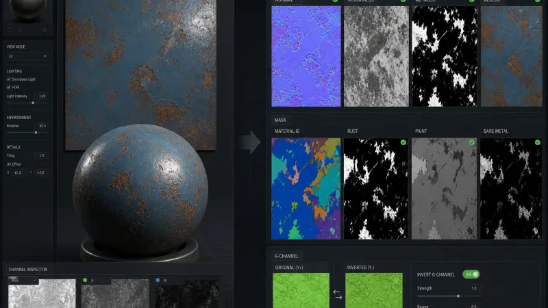 AI 기반 PBR Normal Map·Roughness·Metallic 텍스처 자동 생성 파이프라인