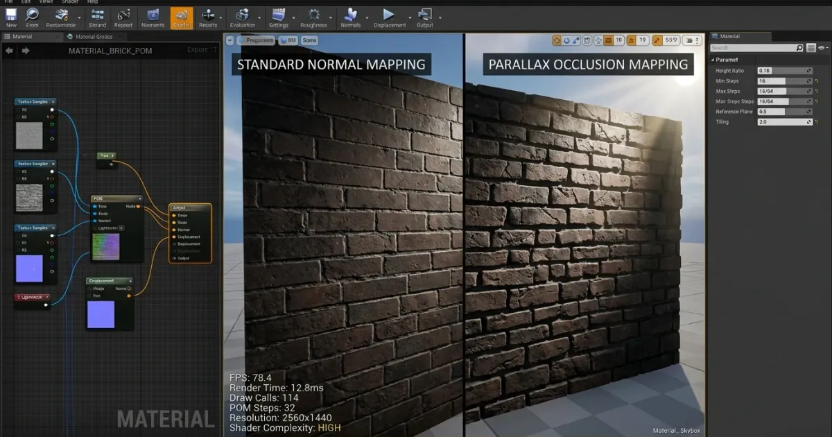 Parallax Occlusion Mapping(POM)으로 벽면에 실제 같은 세밀 깊이감 만들기