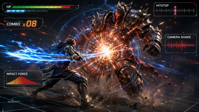 액션 게임 타격감의 4대 요소: 프레임 멈춤·카메라·사운드·VFX 구현 가이드