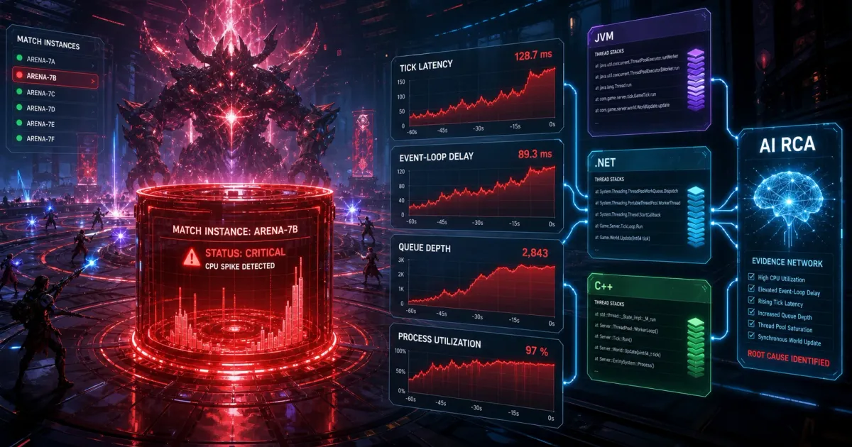 게임 서버 CPU 스파이크 자동 스레드 덤프 수집과 AI 근본 원인 분석(RCA)